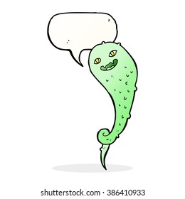 cartoon spooky ghost with speech bubble