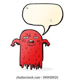 cartoon spooky ghost with speech bubble
