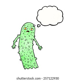 cartoon spooky ghost with thought bubble