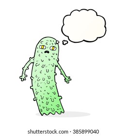 cartoon spooky ghost with thought bubble