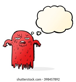 fantasma espeluznante con burbuja de pensamiento