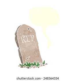 cartoon spooky grave with speech bubble