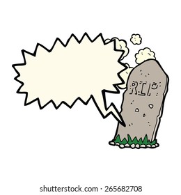 cartoon spooky grave with speech bubble
