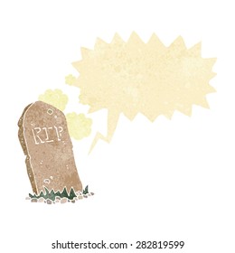 cartoon spooky grave with speech bubble