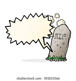 cartoon spooky grave with speech bubble