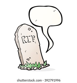 cartoon spooky grave with speech bubble