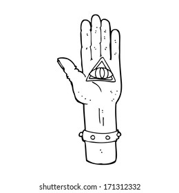 cartoon spooky hand symbol