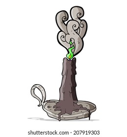 cartoon spooky magic candle
