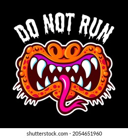 cartoon spooky monster mouth vector