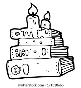 cartoon spooky old books