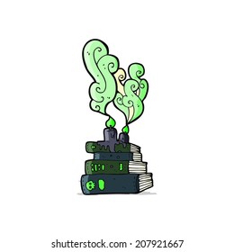 cartoon spooky old books