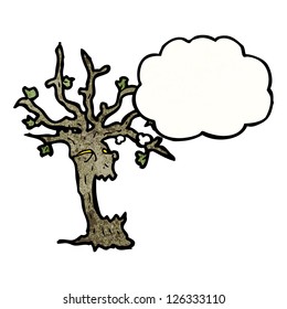 cartoon spooky old tree