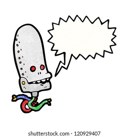 cartoon spooky robot head