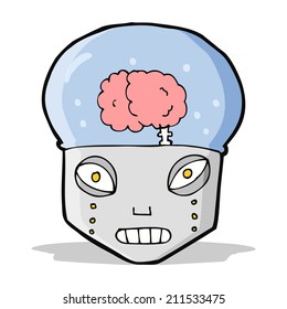 cartoon spooky robot head