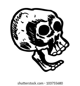 cartoon spooky skull