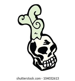 cartoon spooky skull