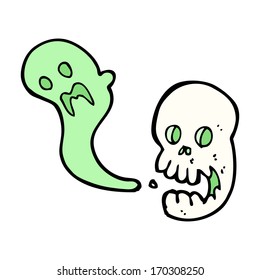 cartoon spooky skull