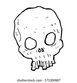 cartoon spooky skull