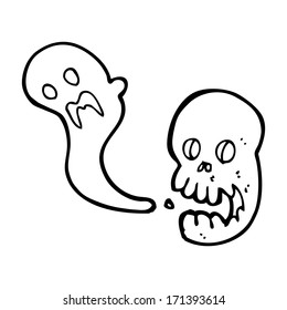 cartoon spooky skull