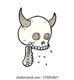 cráneo espeluznante de caricatura