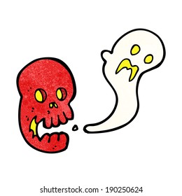 cartoon spooky skull