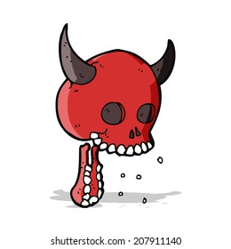 cráneo espeluznante de caricatura