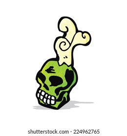 cráneo espeluznante de caricatura