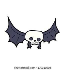 cartoon spooky skull bat