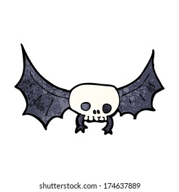 cartoon spooky skull bat