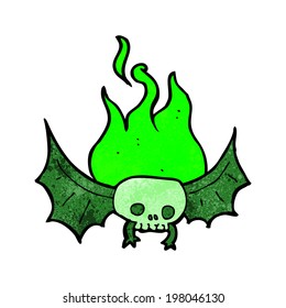 cartoon spooky skull bat