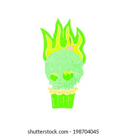 cartoon spooky skull cupcake