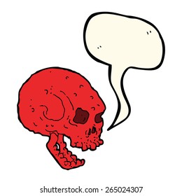 cartoon spooky skull with speech bubble