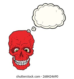 cartoon spooky skull with speech bubble