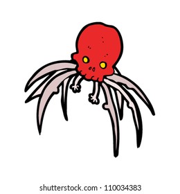 cartoon spooky skull spider