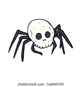 cartoon spooky skull spider