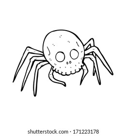 cartoon spooky skull spider