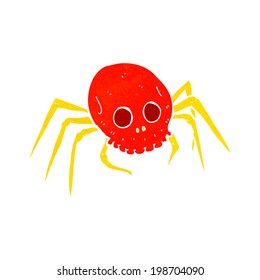 cartoon spooky skull spider