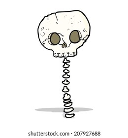 cartoon spooky skull and spine