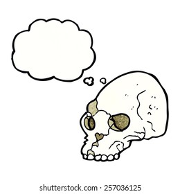Karikatur-Schädel mit Gedankenblase