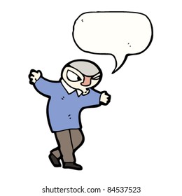 extraño con miedo de caricatura