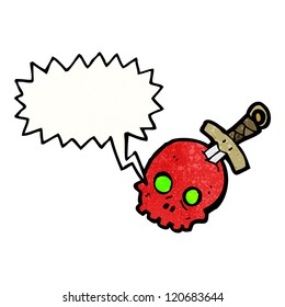 cartoon spooky talking skull