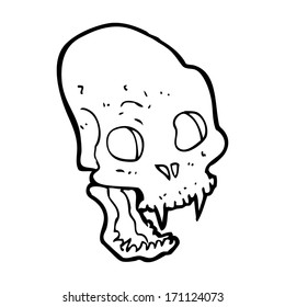 cartoon spooky vampire skull