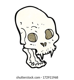 cráneo de vampiro espeluznante de caricatura