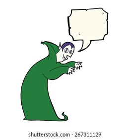 vampiro mimado de caricatura con burbuja de habla