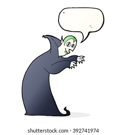 Cartoon Spooky Vampir mit Sprachblase