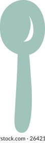 A cartoon spoon with a smooth, rounded handle in a playful style. The utensil is depicted with a simplistic and clean design. Cartoon vector illustration.