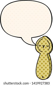 cartoon spoon with speech bubble in comic book style