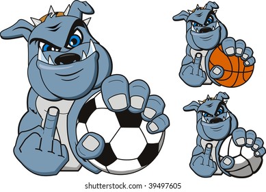 A Cartoon sport bulldog. Vector