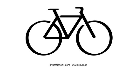 Cartoon sport cyclist banner, walppaper or card. Cycling icon. Funny vector bike signs. Sports symbol. Clipart, comic cycling logo or pictogram. Line pattern.