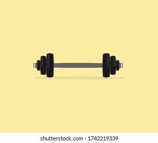 cartoon sport mini barbell vector icon